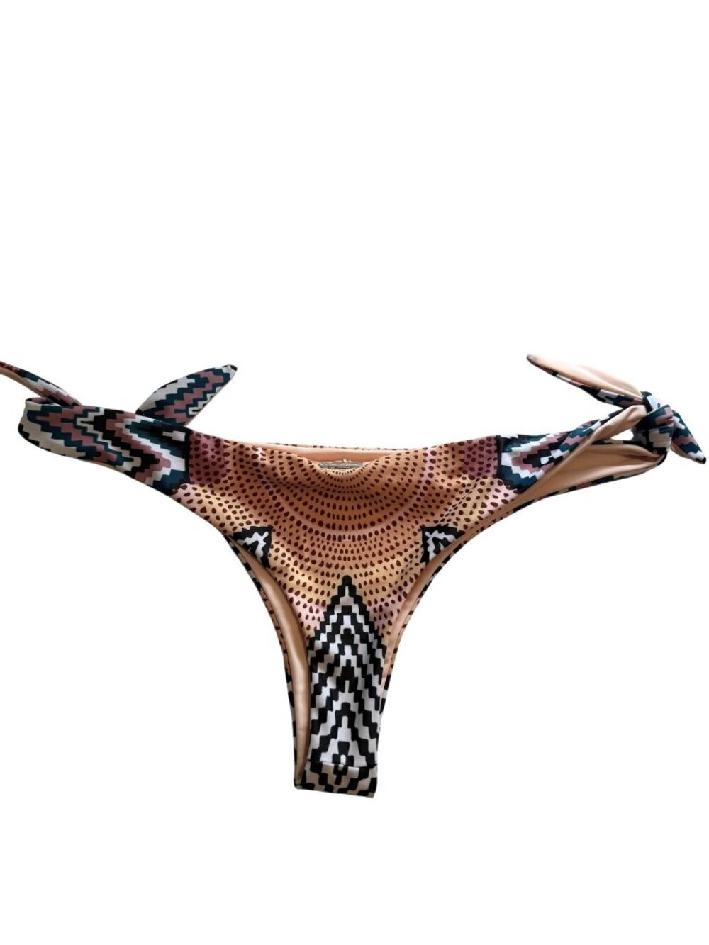 NWT Mara Hoffman Cheeky Multicolor Bikini Bottoms Side Tie Size M $122 [jb]